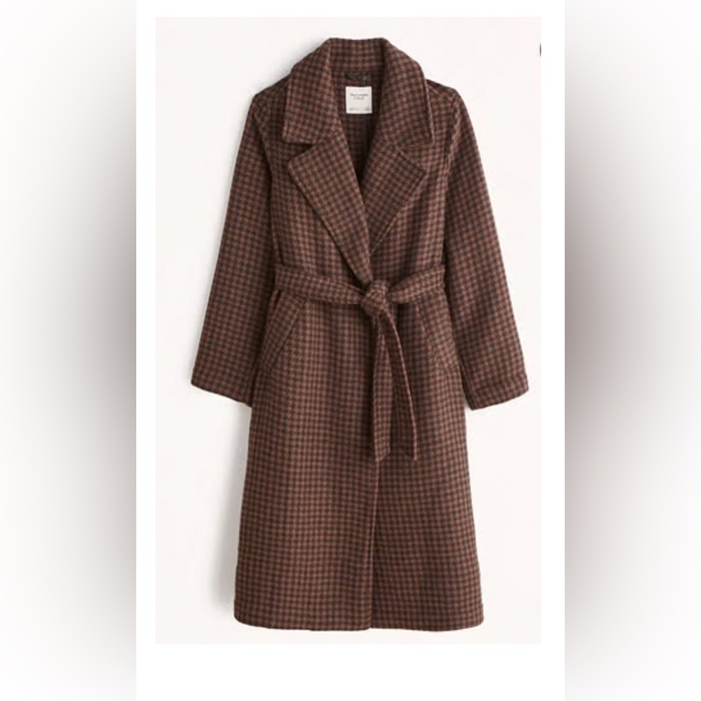 Abercrombie & Fitch wool blend belted blanket coat